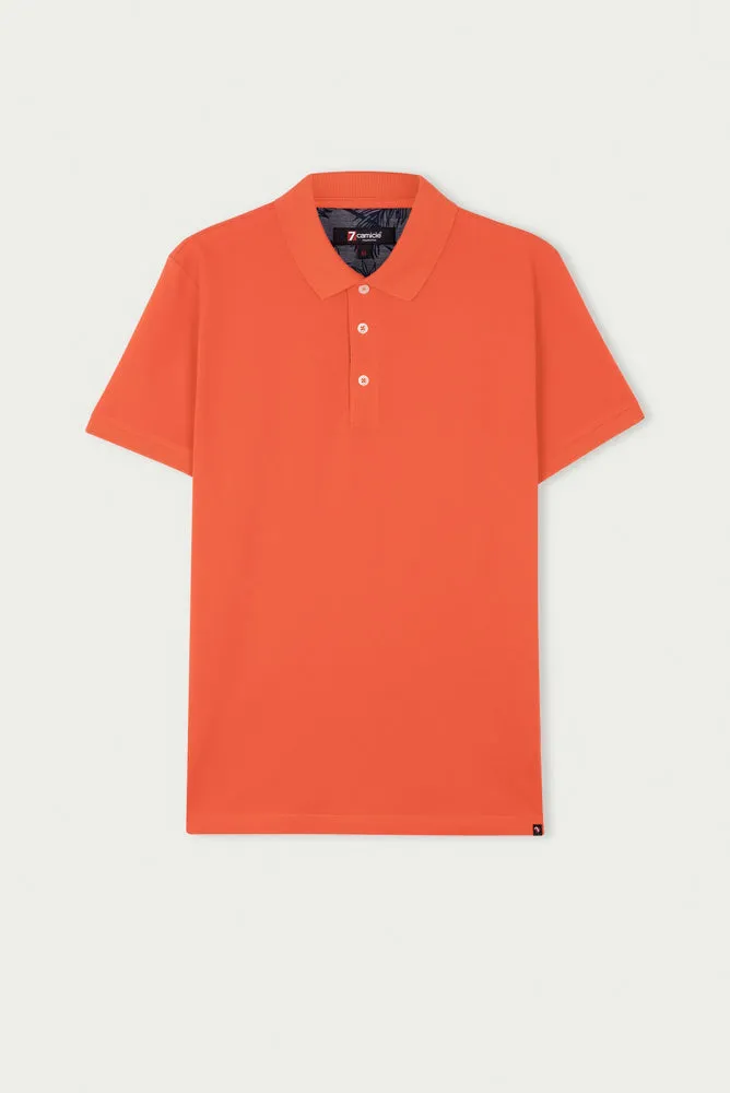 Cotton Man Polo Orange