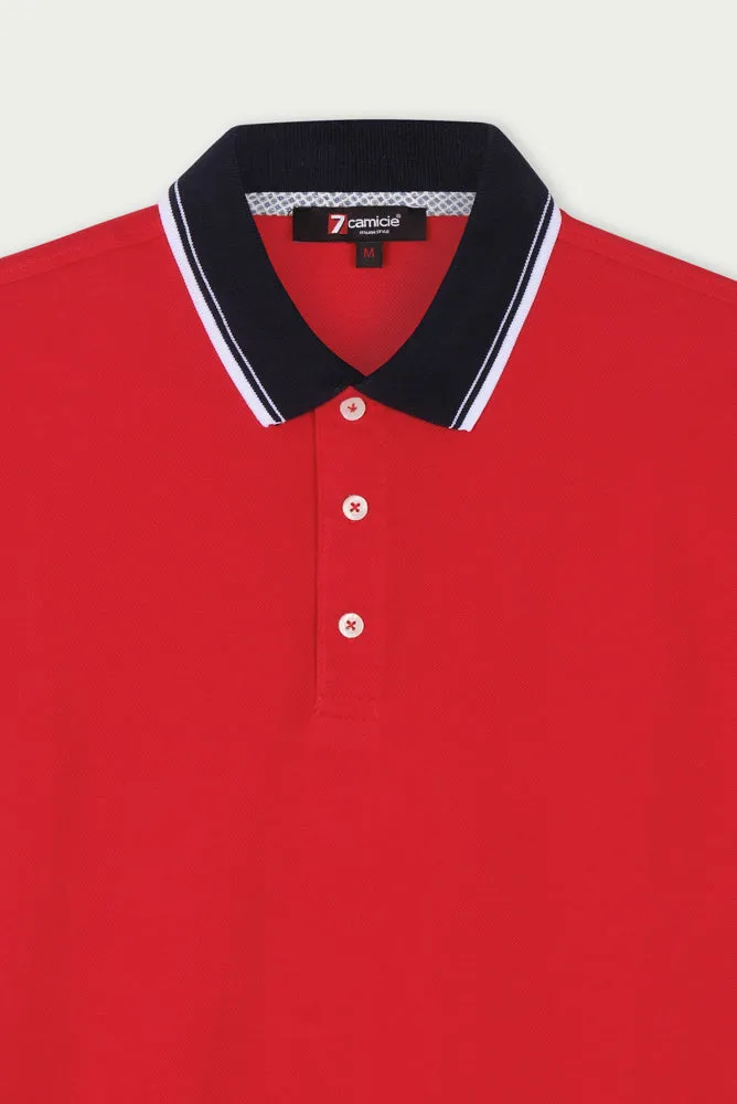 Cotton Man Polo Red