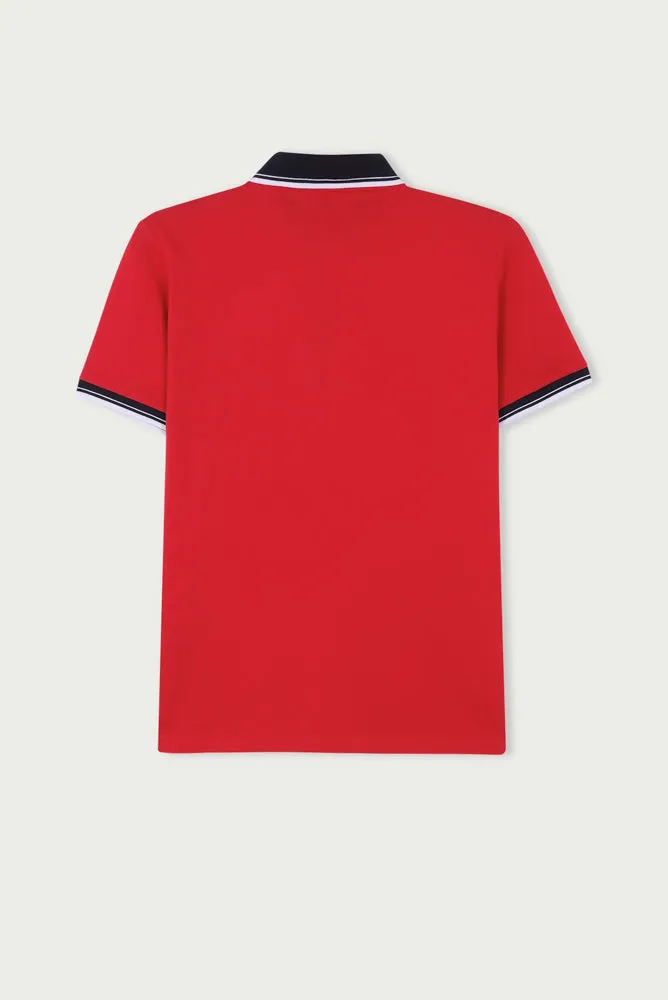 Cotton Man Polo Red