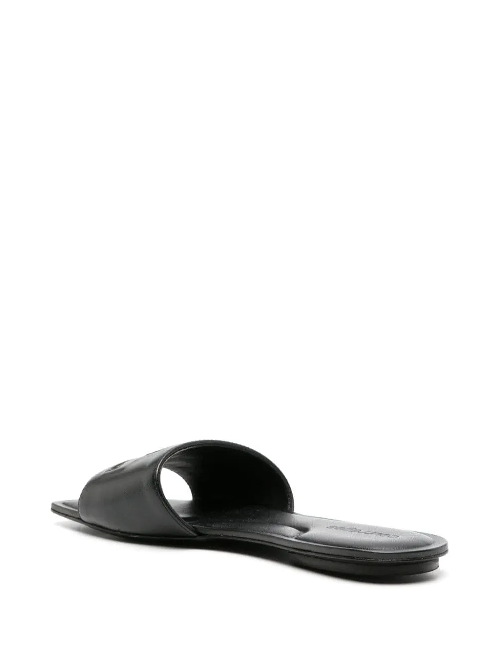 Courreges Pre    Courreges Pre Logo Leather Flat Sandals