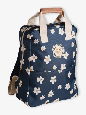 Daisies Backpack for Girls - navy blue