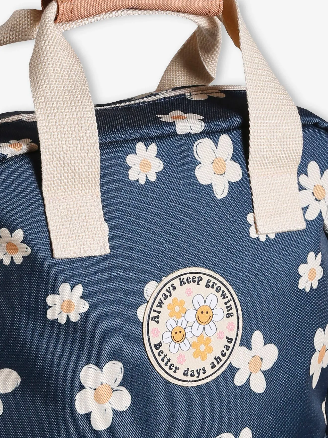 Daisies Backpack for Girls - navy blue