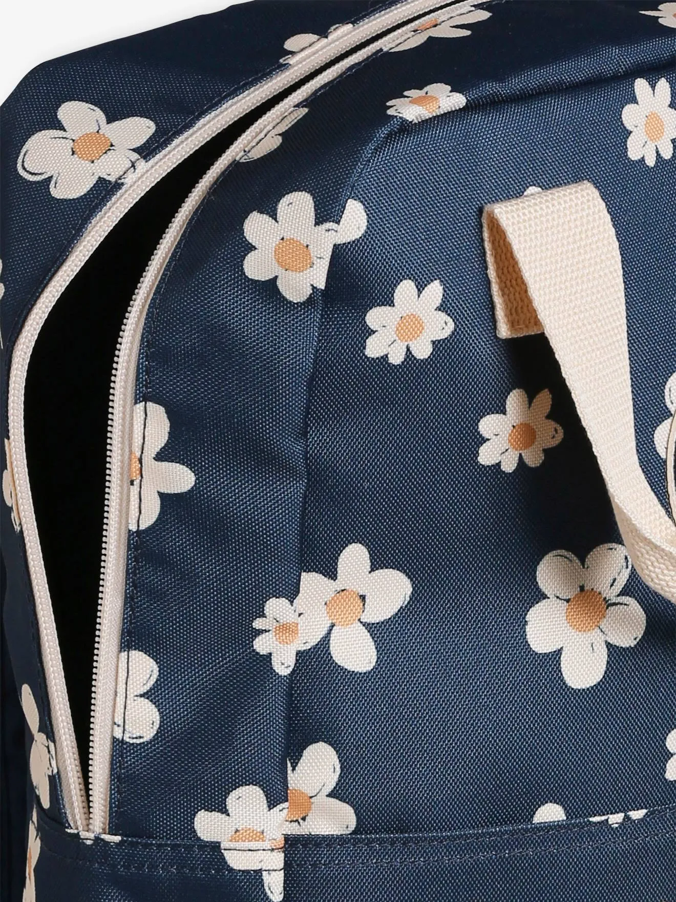 Daisies Backpack for Girls - navy blue