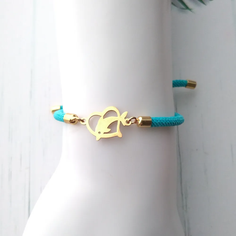 Dani I Love Dolphins Corded Slider Bracelet