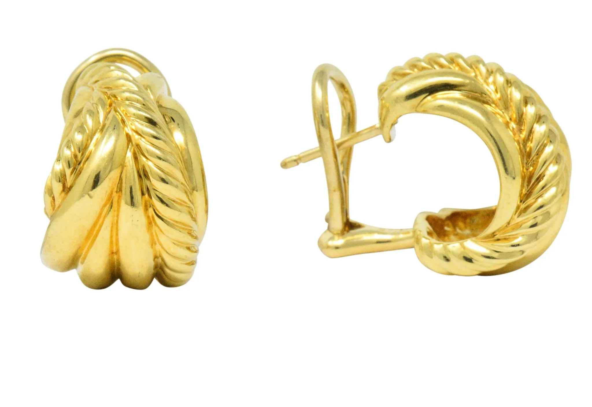 David Yurman 18 Karat Gold Shrimp Earrings