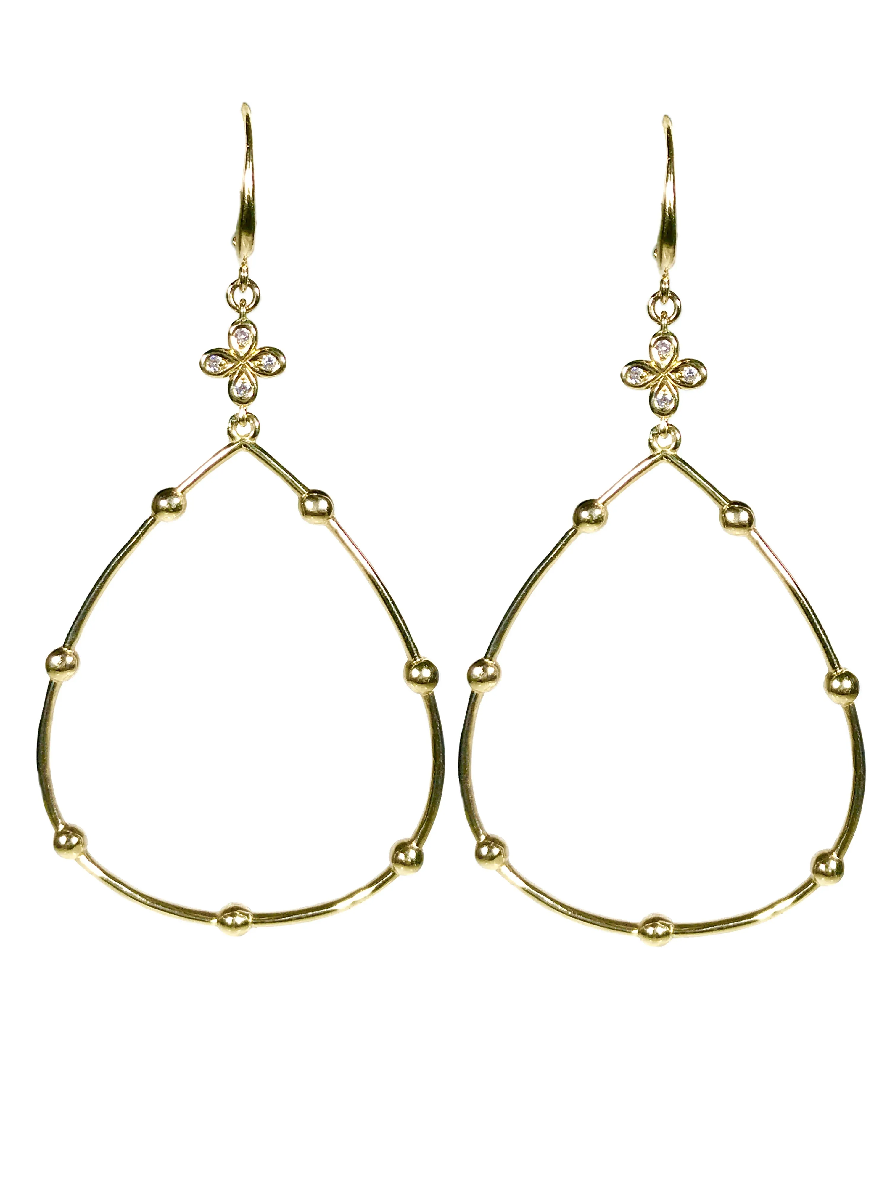 Diamond Hoop Earrings hand cast in 14k Gold