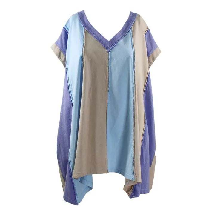 Easel Color Block Mineral Wash Tunic