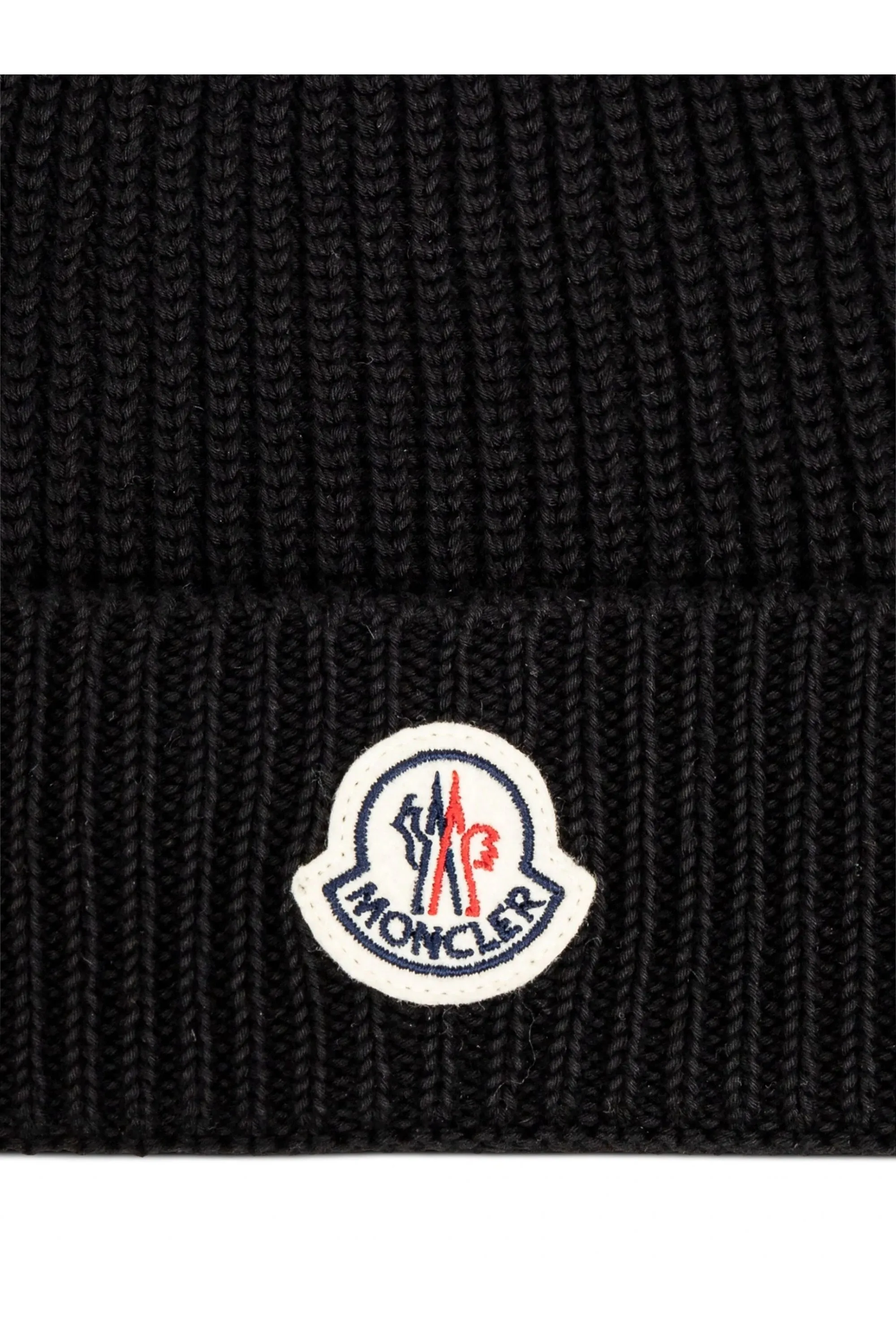 Embroidered Monogram Beanie Black