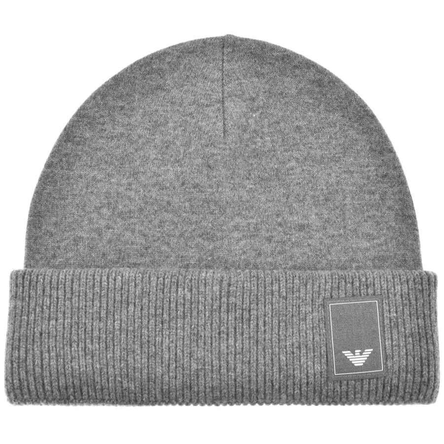 Emporio Armani Logo Beanie Hat Grey