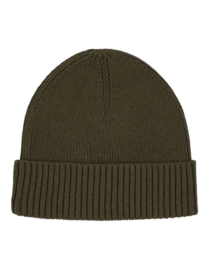 Essential Flag Beanie in Army Green