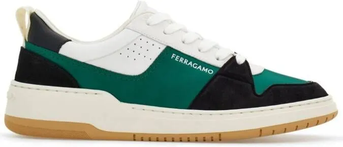 Ferragamo Dennis panelled sneakers Green