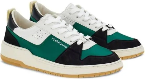 Ferragamo Dennis panelled sneakers Green