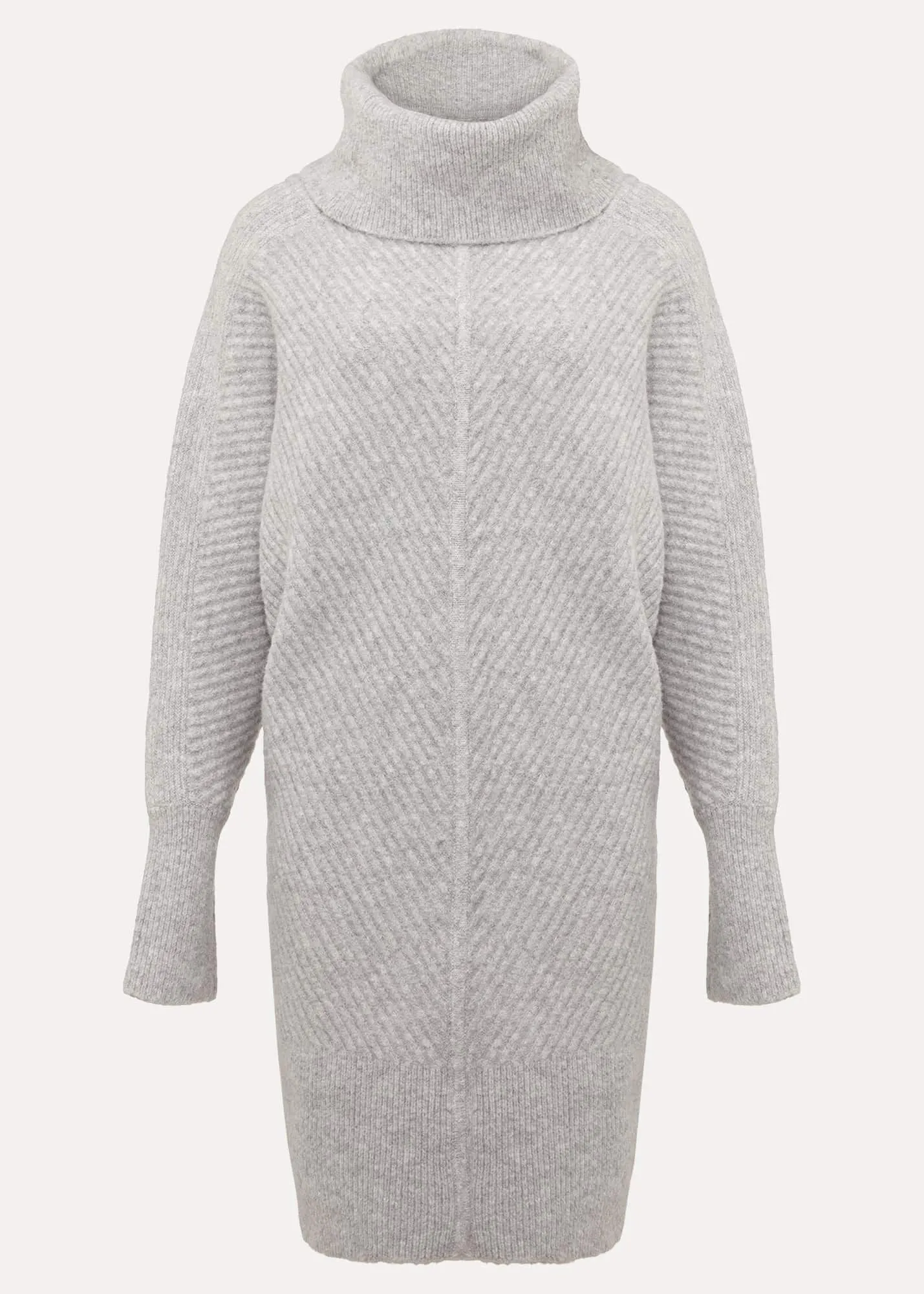 Fillipa Grey Knitted Tunic Mini Dress