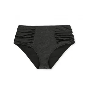 GANNI Glitter Highrise Bikini Briefs (Black)