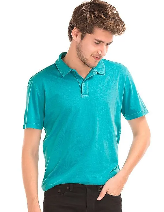 GAP Men Green Vintage Wash Polo