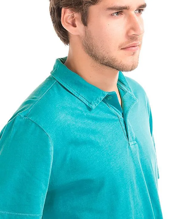 GAP Men Green Vintage Wash Polo