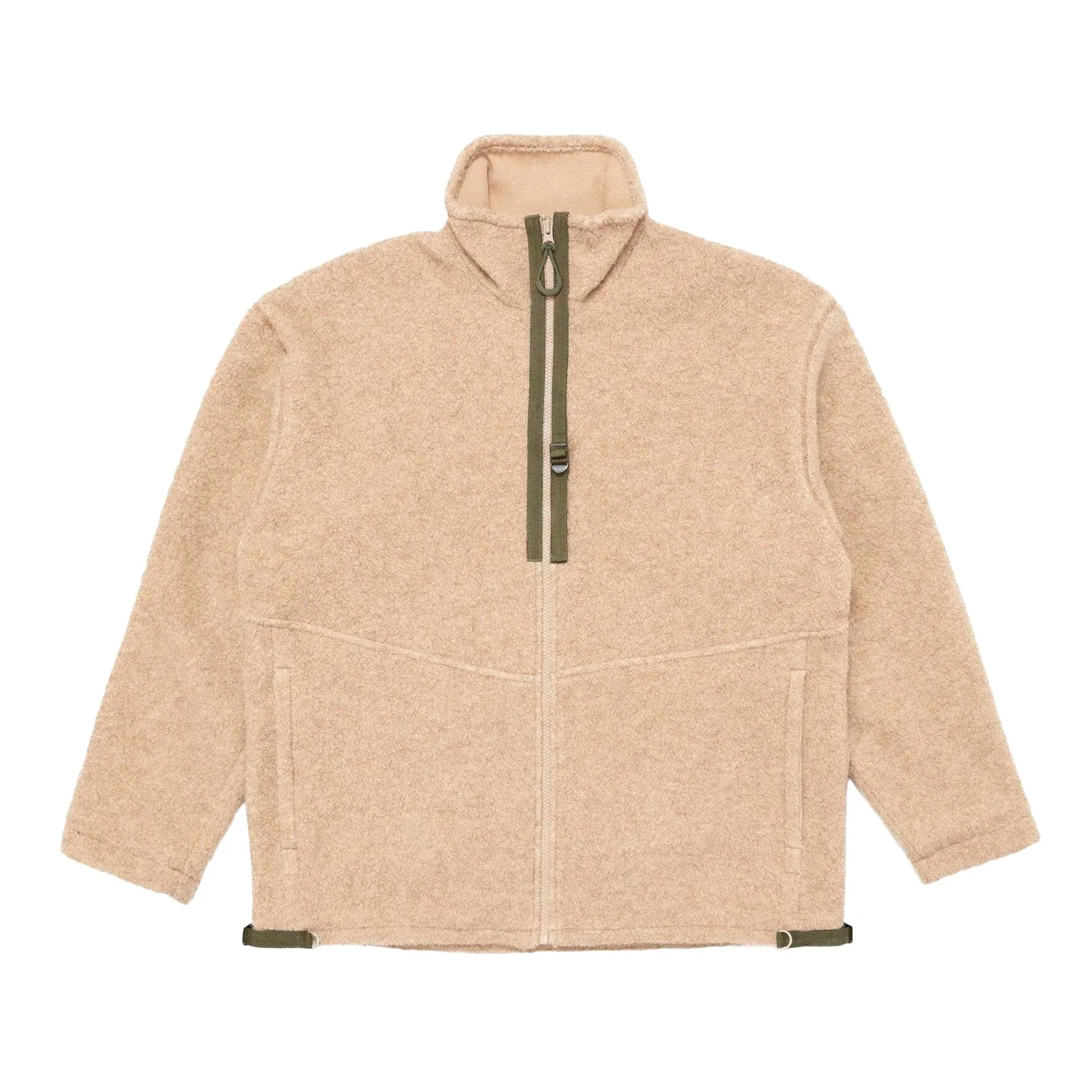 Garbstore Men Wool Zip Up Fleece Natural