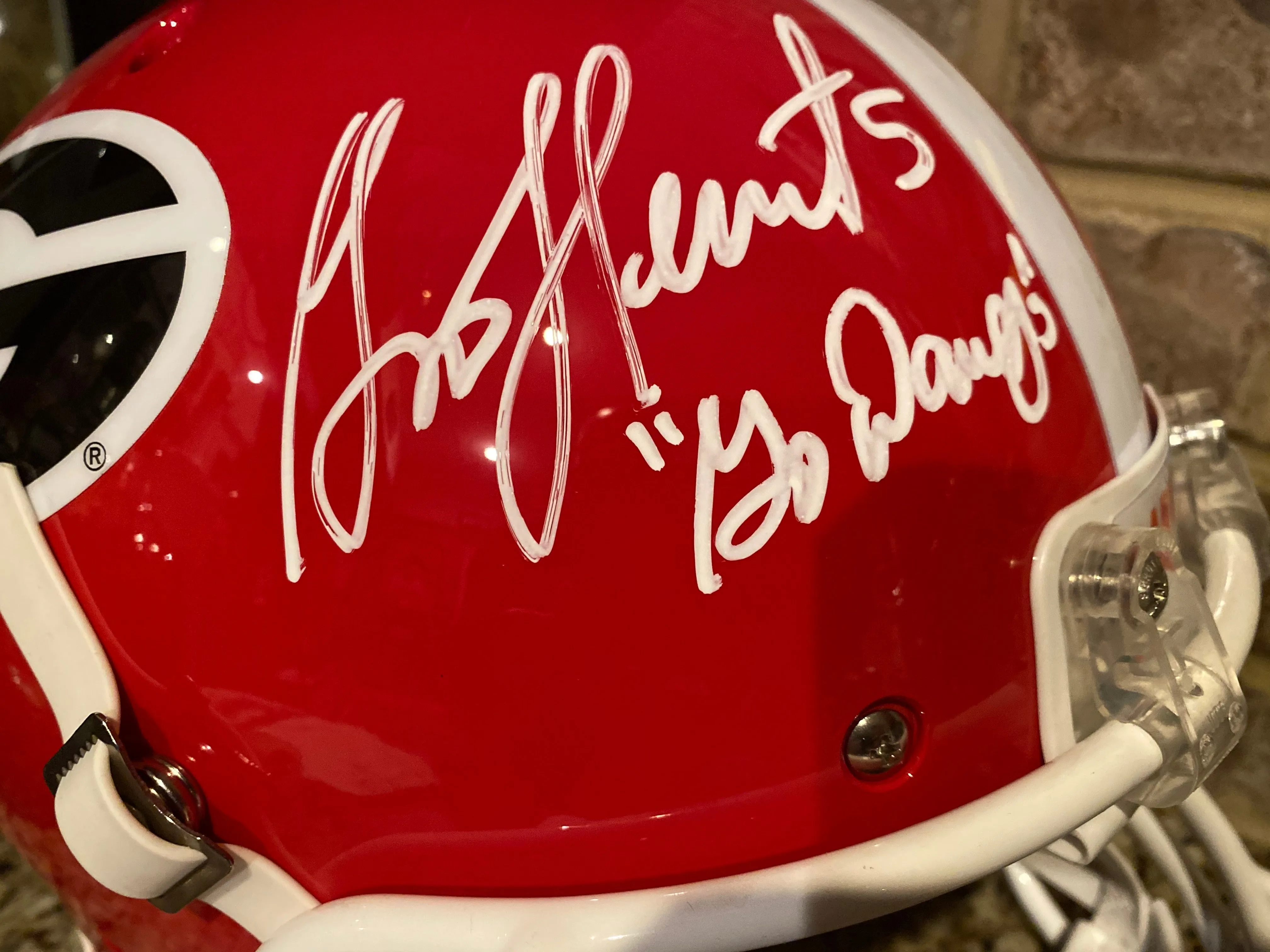 Garrison Hearst Autographed/Signed Georgia Bulldogs Go Dawgs Full Size Schutt NCAA Mini Helmet