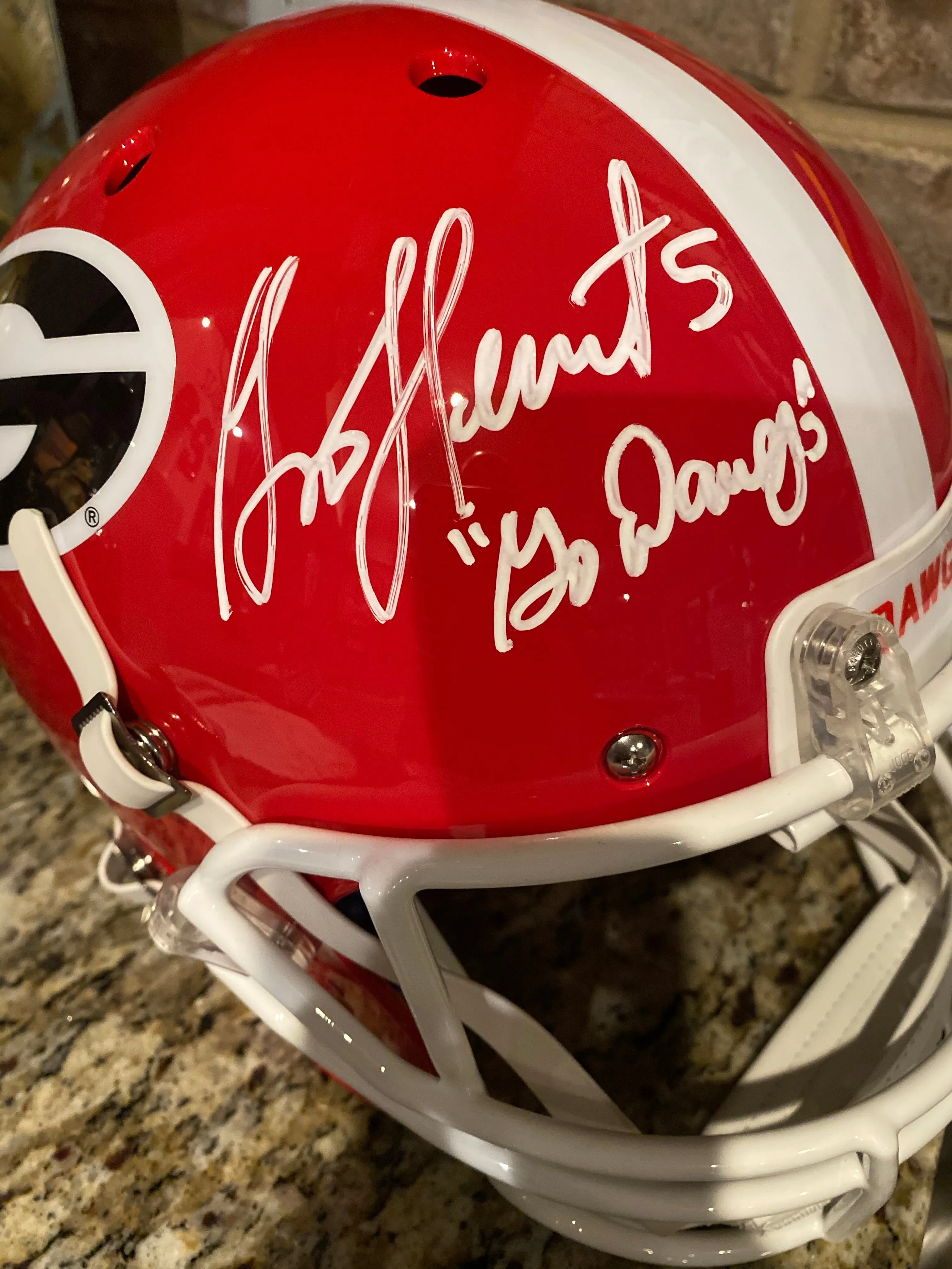 Garrison Hearst Autographed/Signed Georgia Bulldogs Go Dawgs Full Size Schutt NCAA Mini Helmet