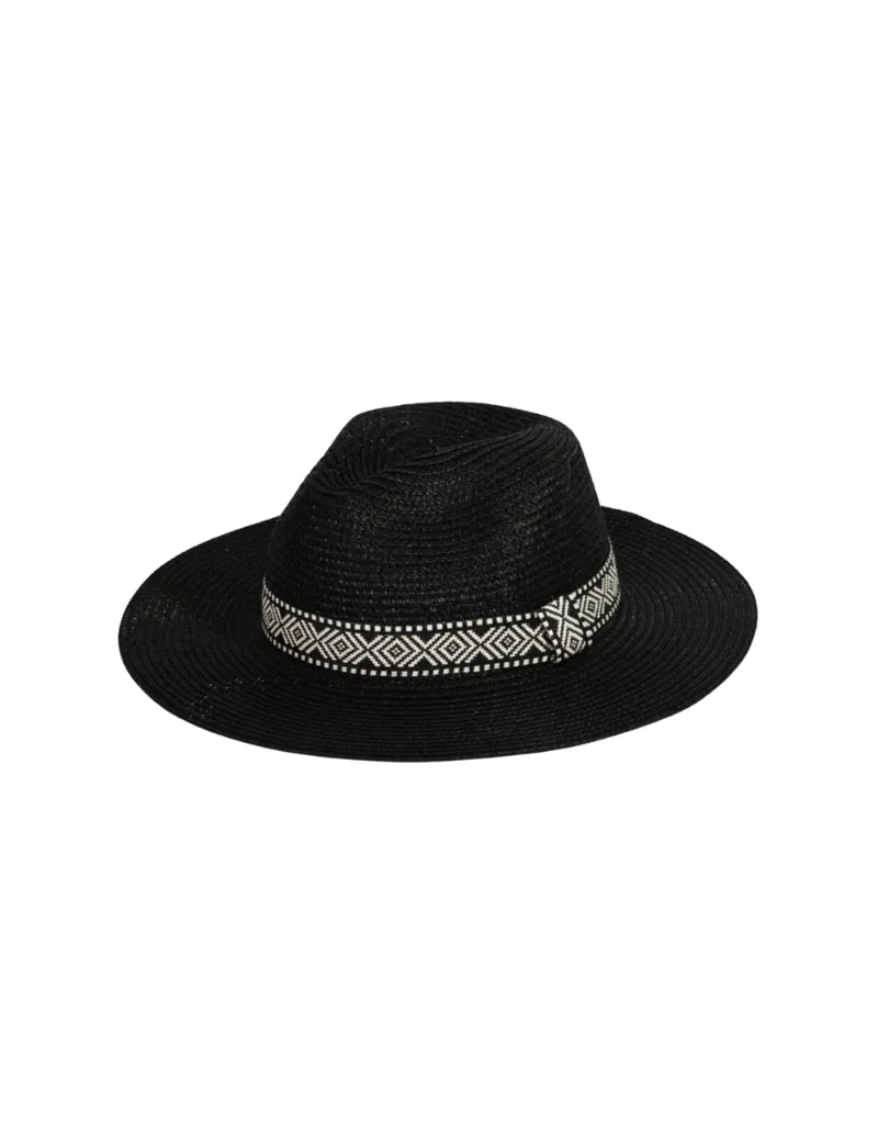 GEOMETRIC BAND PANAMA HAT