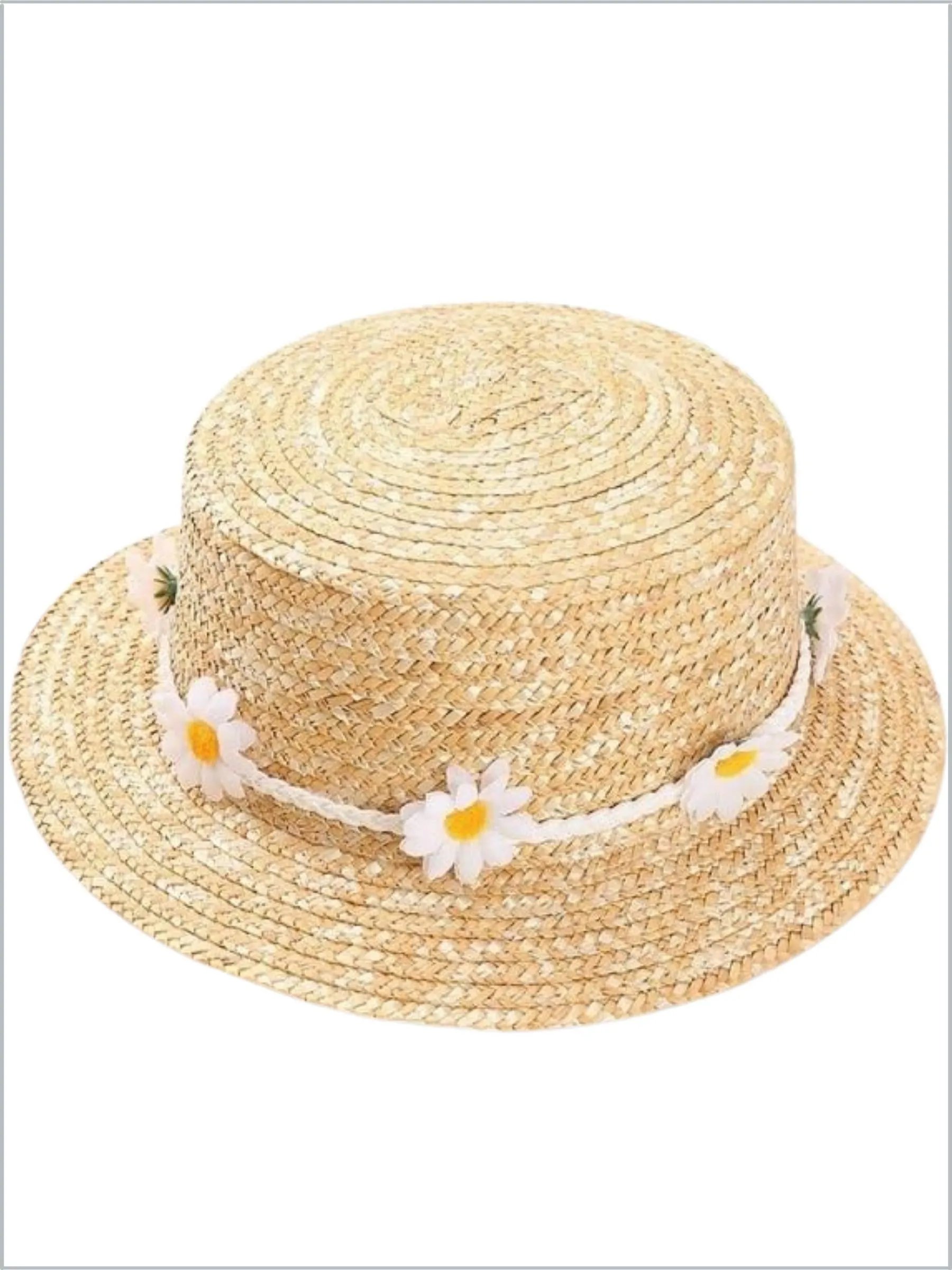 Girls Hello Sunshine Daisy Straw Hat