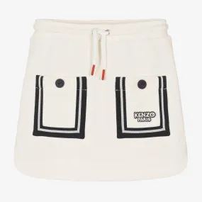 Girls Ivory Cotton Skirt