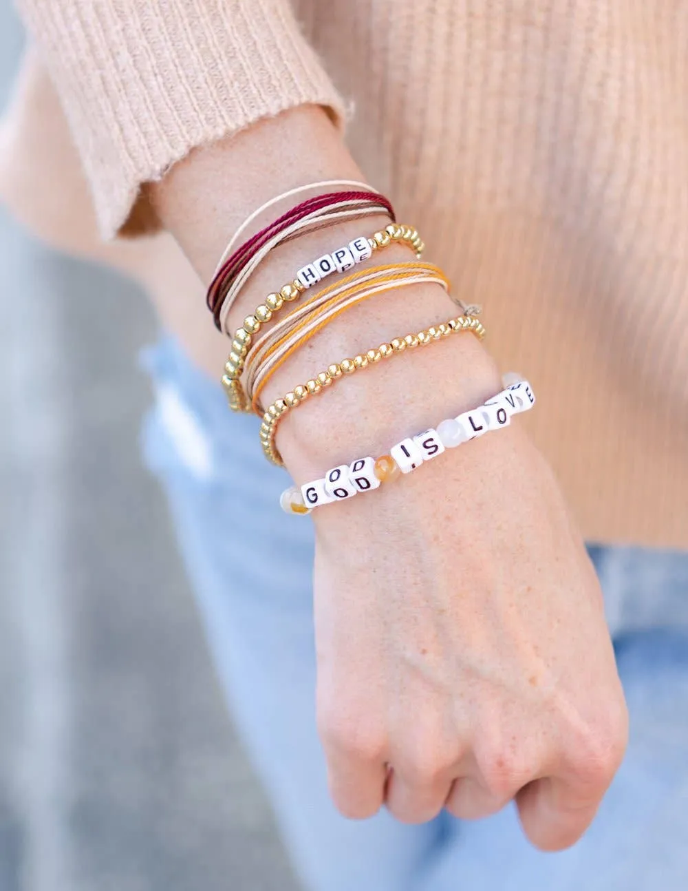 God is Love Letter Bracelet: Small