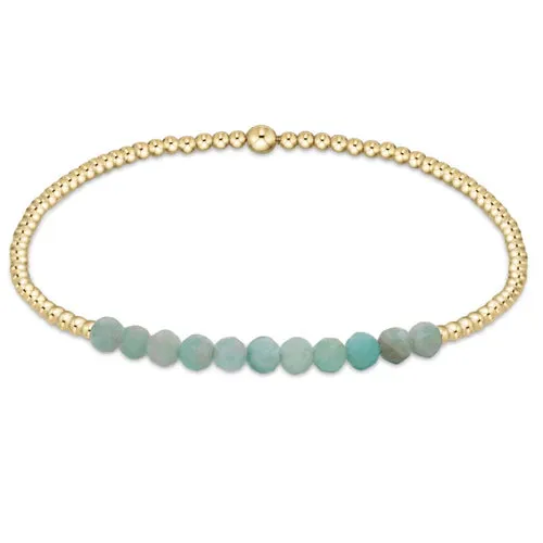 Gold Bliss 2mm Bead Bracelet - amazonite