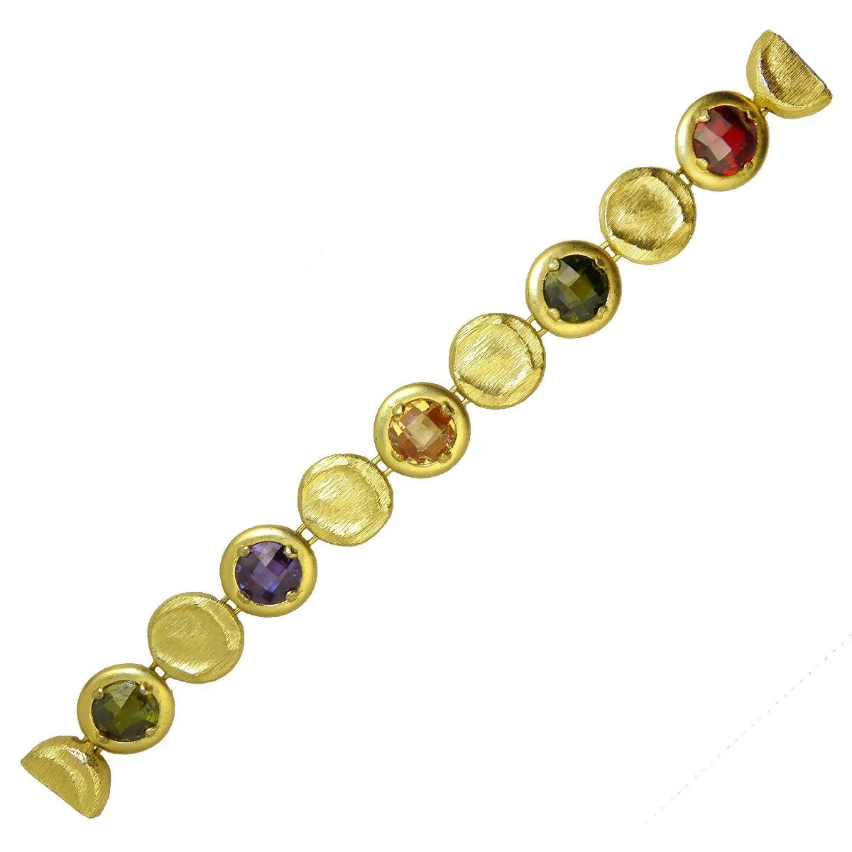 Gold Toned Africa Semi Precious Stones Bracelet Magnetic Closure Marco Bicego Inspired