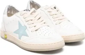 Golden Goose Kids Ball Star-patch leather sneakers White