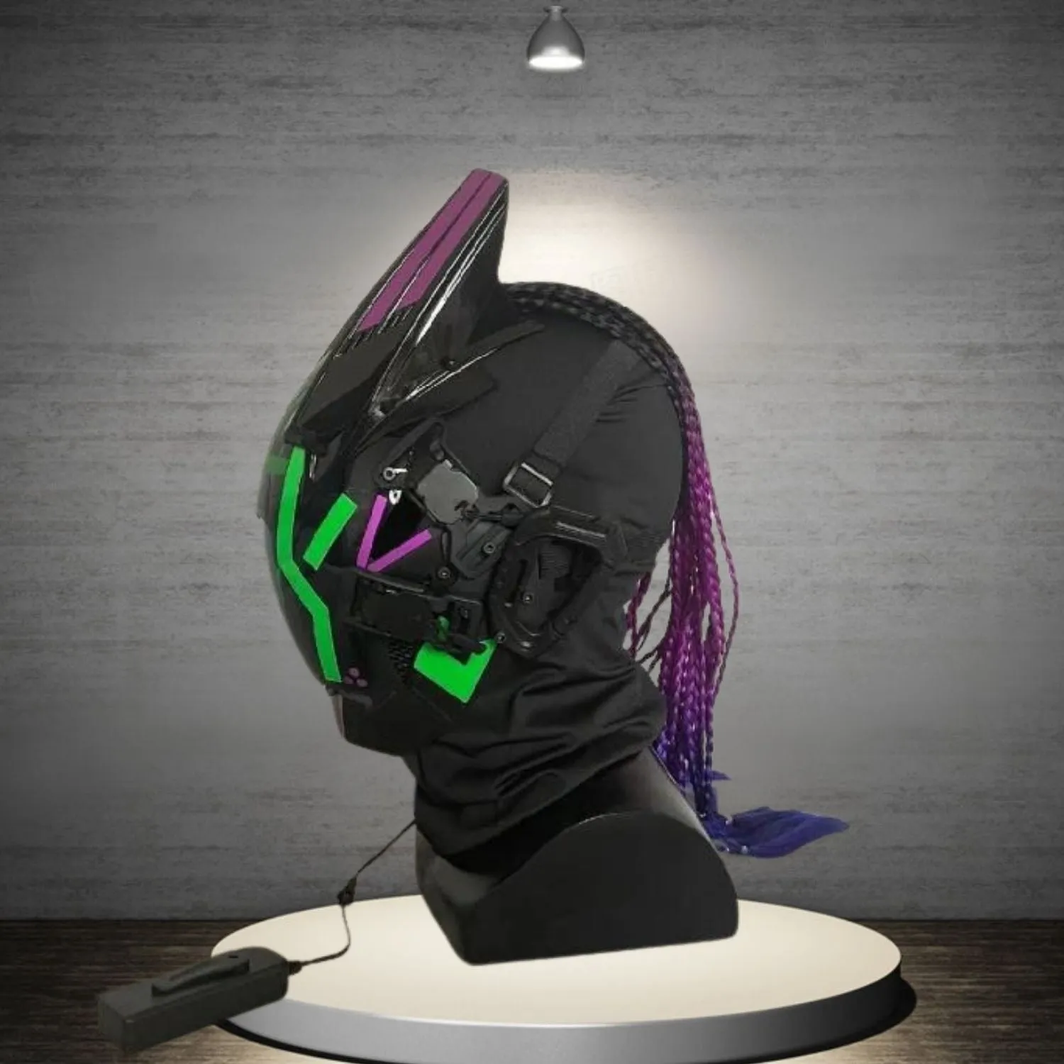 Green Cyberpunk Futuristic Helmet