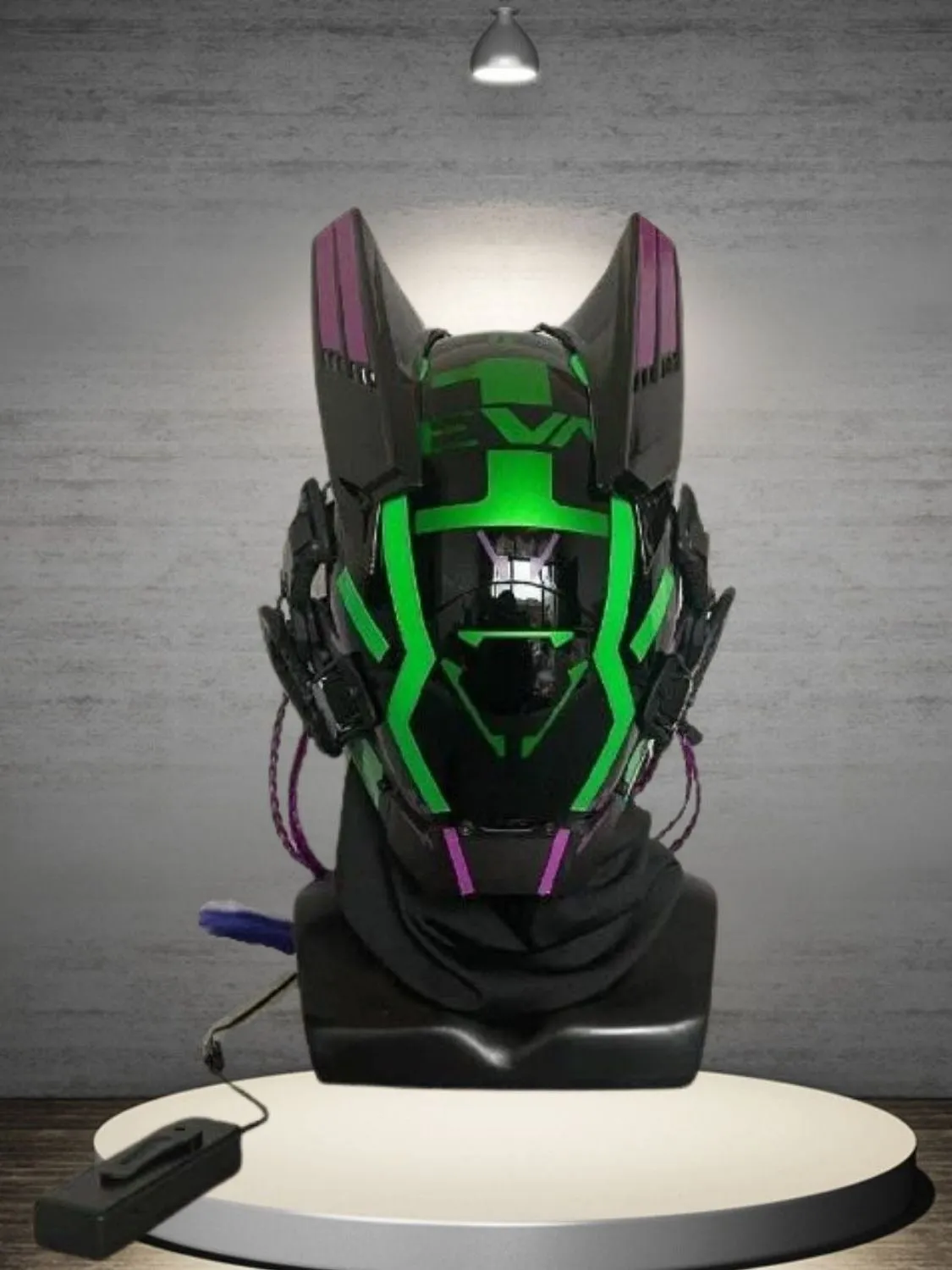 Green Cyberpunk Futuristic Helmet