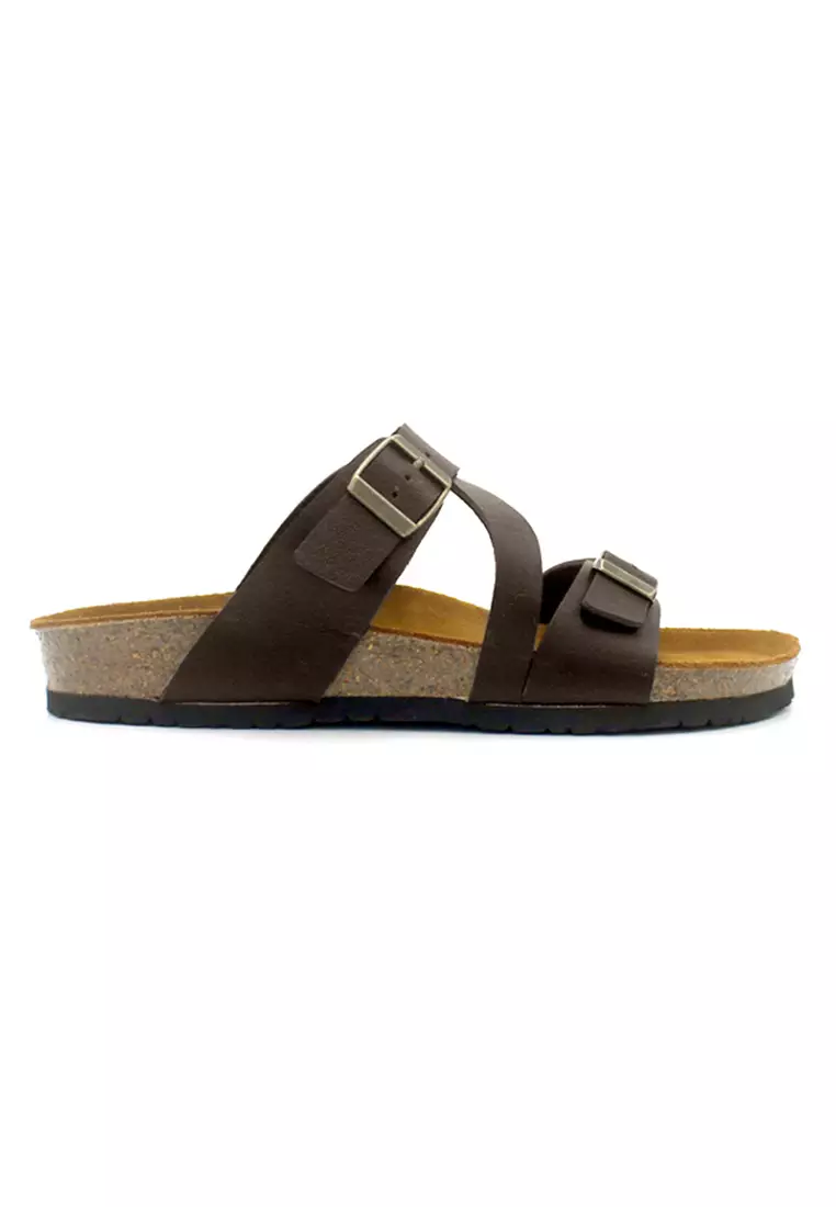 Hamburg - Dark Brown Leather Sandals & Flip Flops