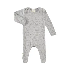 Heathered ABC Fleece Lap Tee Footie Pajama