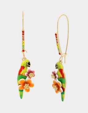 HOLA TO LOVE PARROT HOOK EARRINGS MULTI