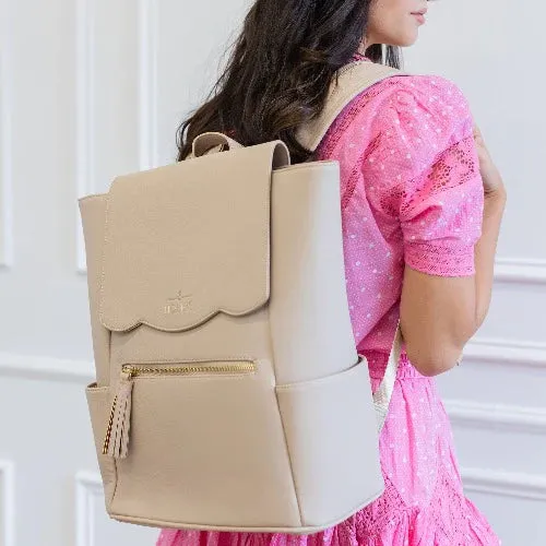 Hollis | Frilly Full Size Backpack in Nude