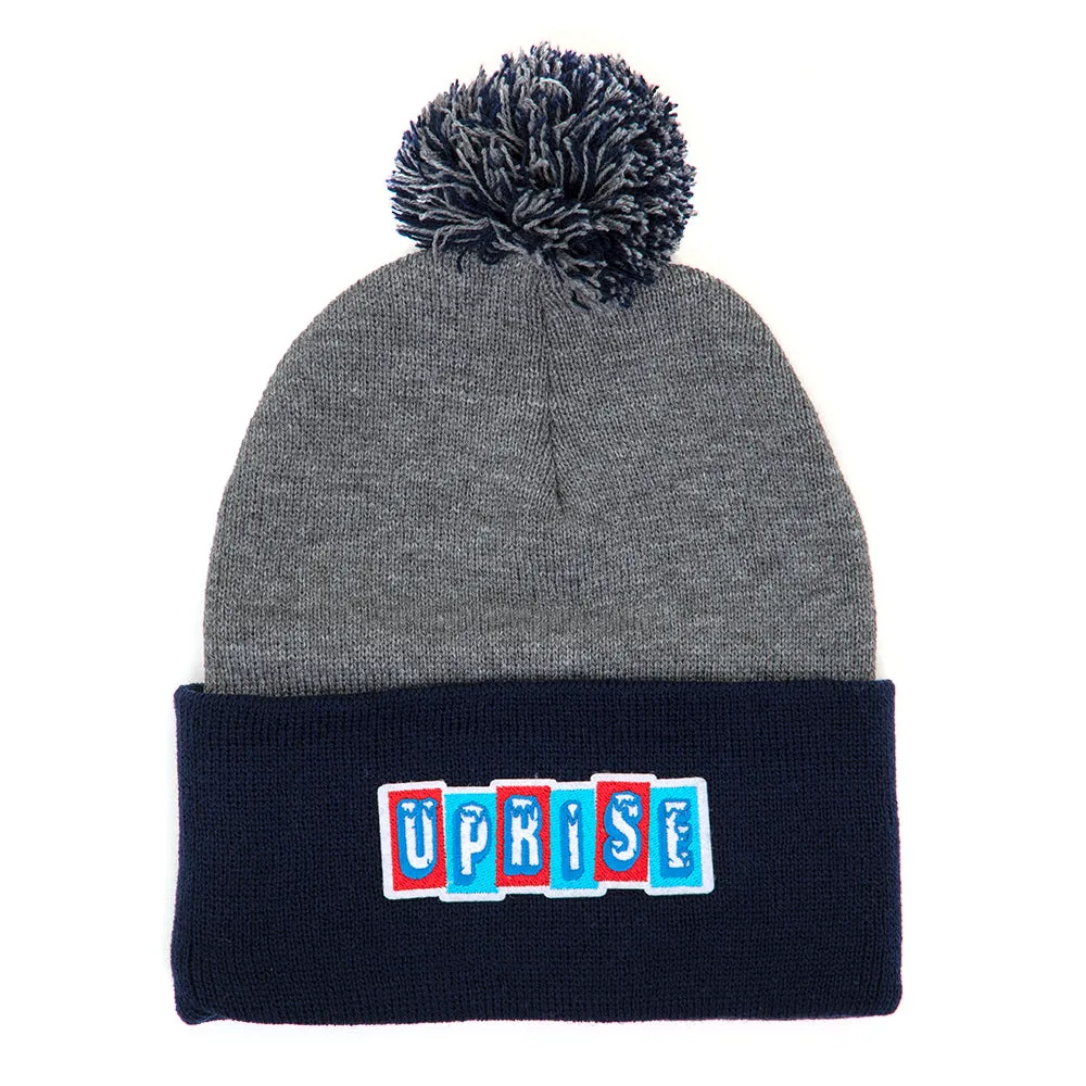  Iced Beanie  (Heather Grey / Navy)