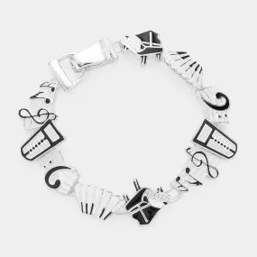 iLLASPARKZ Enamel music note  & piano magnetic bracelet