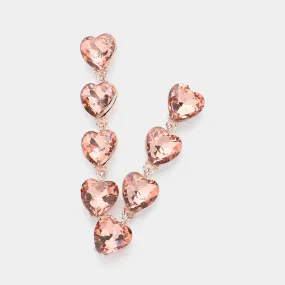 iLLASPARKZ Heart Stone Cluster Link Dropdown Evening Earrings