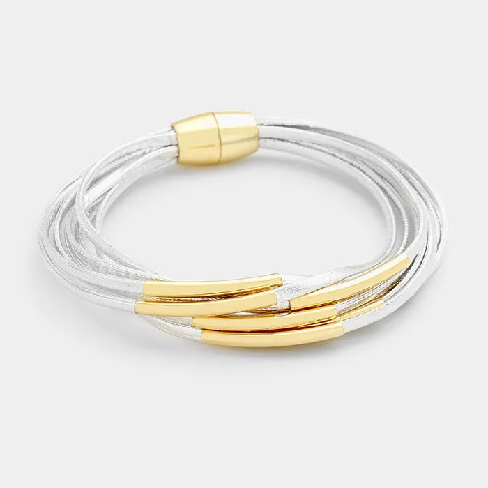 iLLASPARKZ Multi Strand Metal Tube Magnetic Bracelet