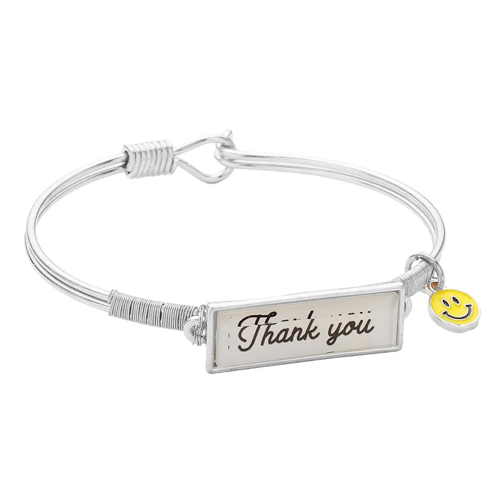 iLLASPARKZ Thank you Smile Charm Message Hook Bracelet