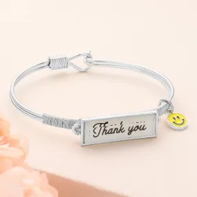 iLLASPARKZ Thank you Smile Charm Message Hook Bracelet