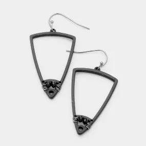 iLLASPARKZ Triangle Shape Double Bead Matt Earrings