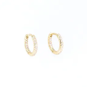 In & Out Diamond Huggie Hoop Earrings