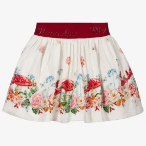 Ivory Jersey Floral Skirt 