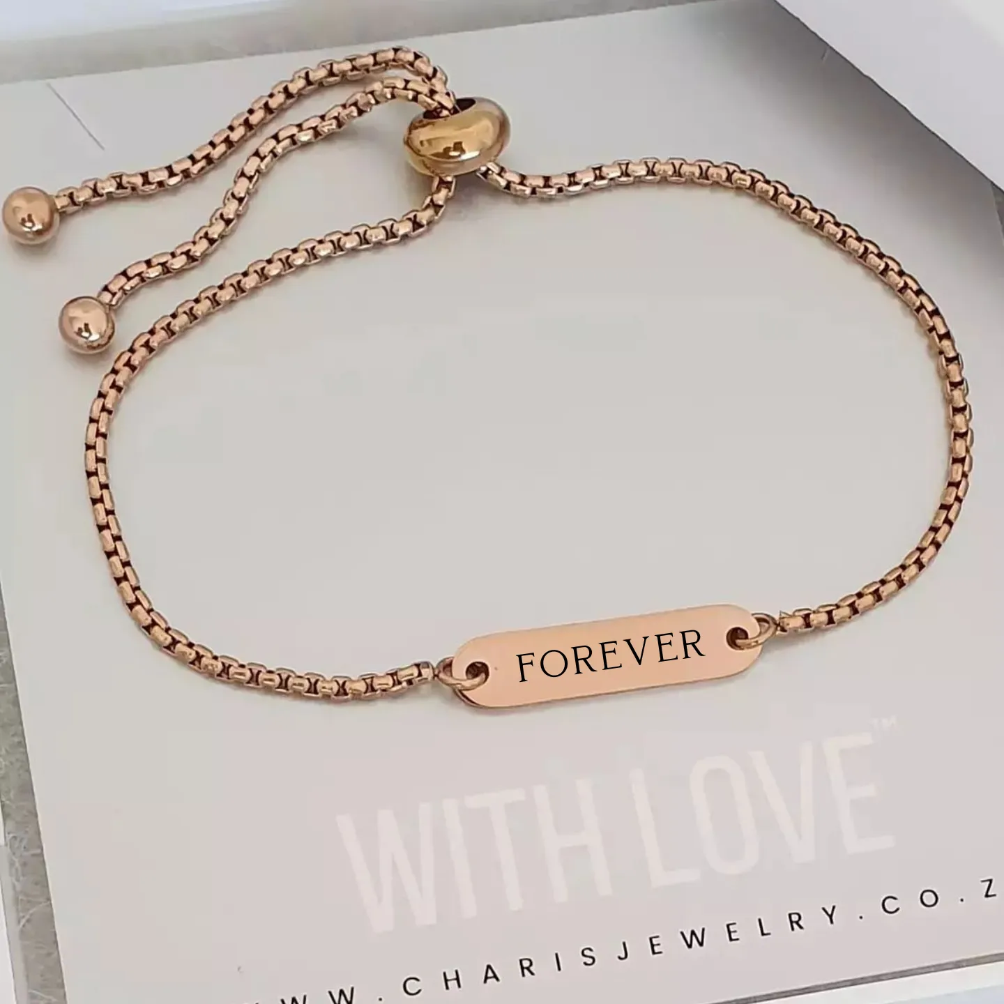 Jayda Rose Gold Personalized Stainless Steel bracelet, Adjustable Size (READY IN 3 DAYS!)