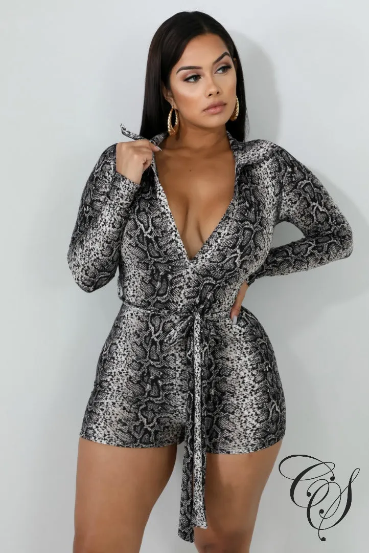 Jocelyn Sensual Snakeskin Romper