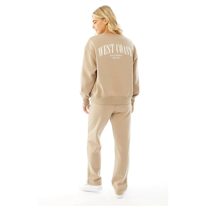 L'amore Couture Womens West Coast Tracksuit Taupe