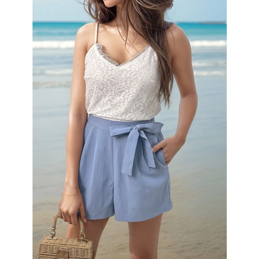 Lace V-Neck Spaghetti Strap Romper