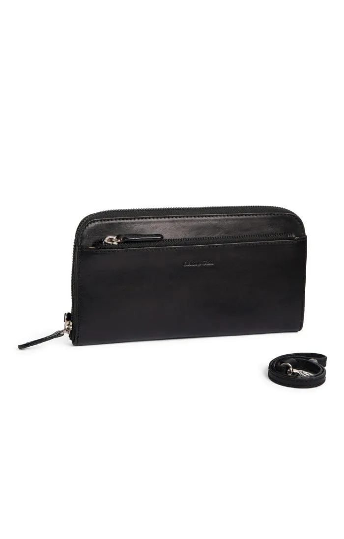 Ladies Gianni Conti Flat Zip Leather Bag